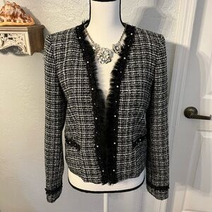 Ellen Tracy Black and White Tweed Blazer